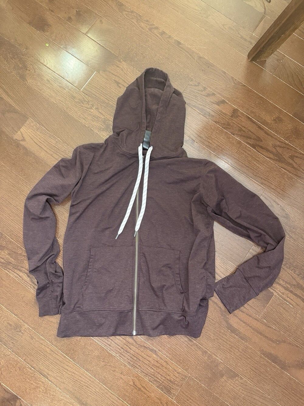 Kirkland Signature Womens M Burgundy Heather Full Zip Lightweight Sweatshirt